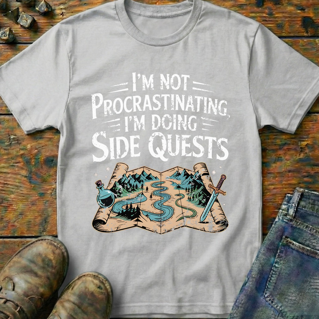 I'm Doing Side Quests Map T-Shirt (Intentional Distressed Look)