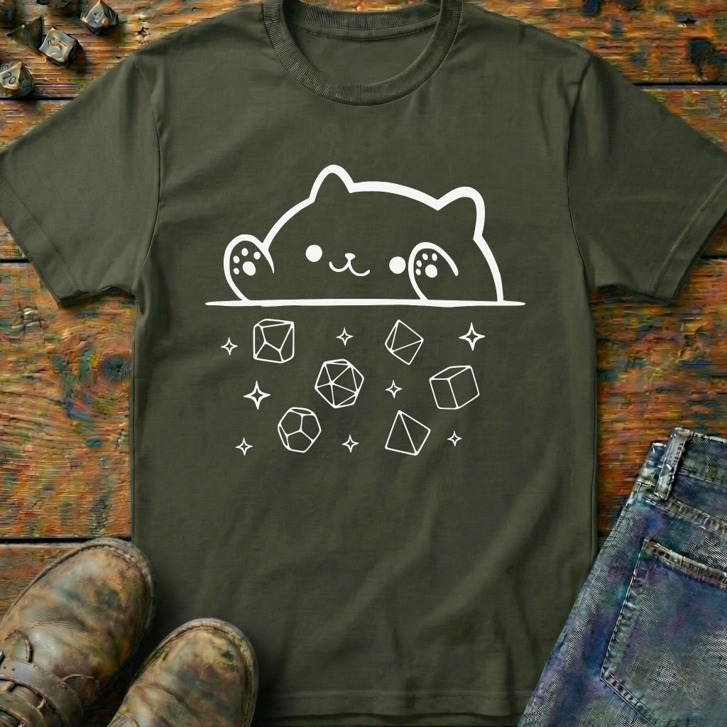 Cat Rolling Dice Line T-Shirt