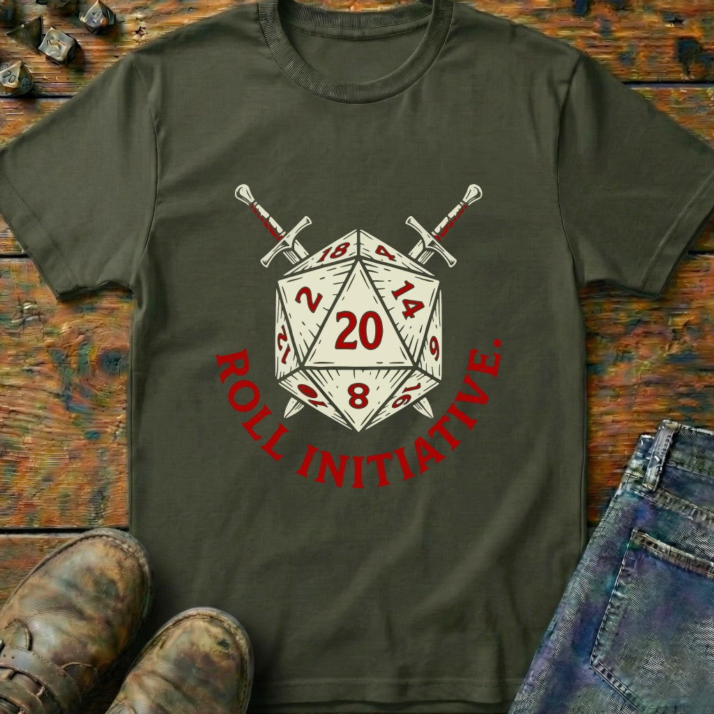 Roll Initiative Swords Dice T-Shirt