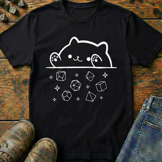 Cat Rolling Dice Line T-Shirt