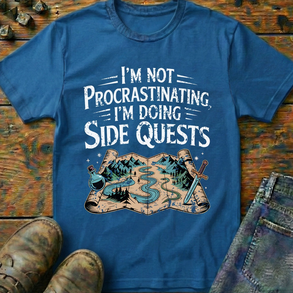 I'm Doing Side Quests Map T-Shirt (Intentional Distressed Look)