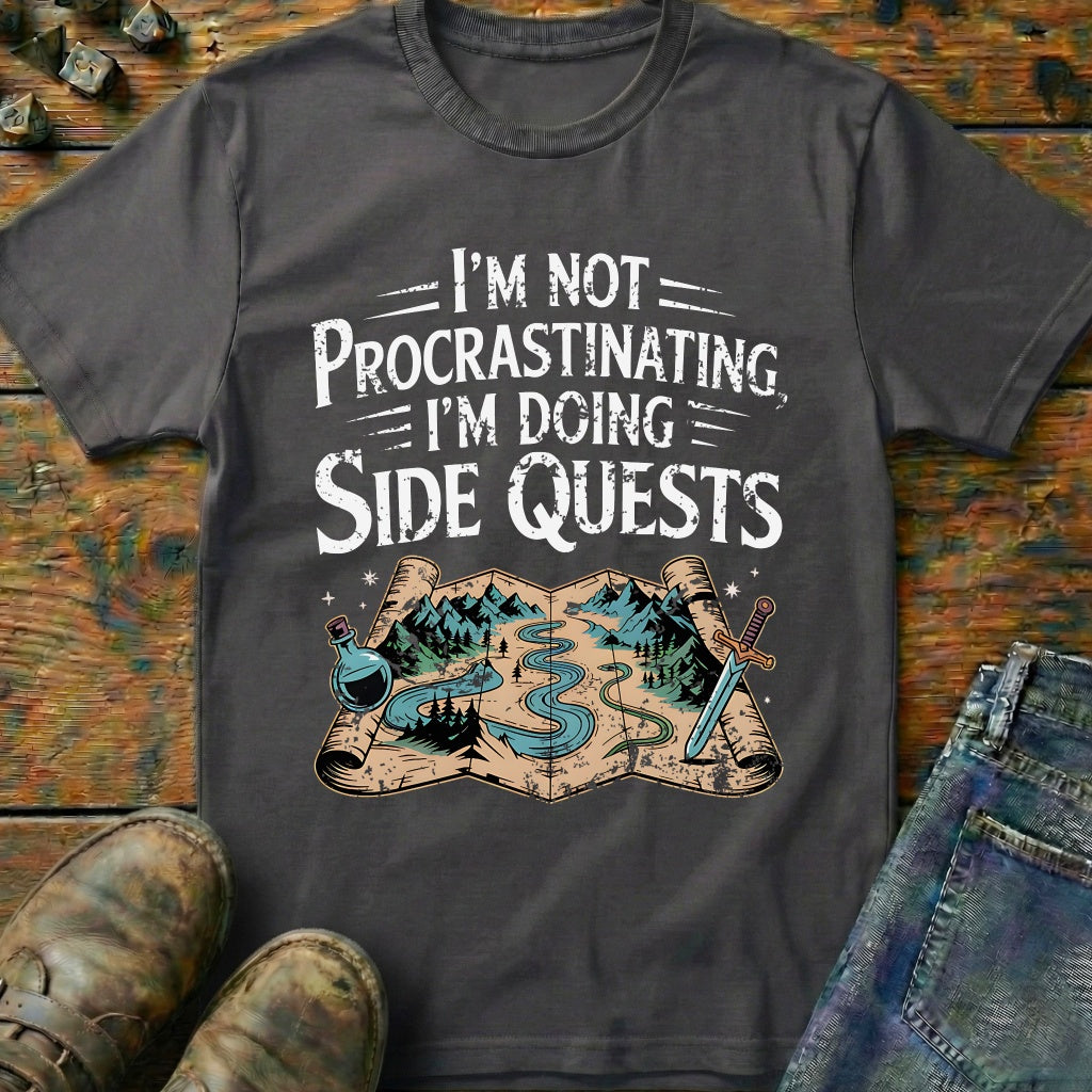 I'm Doing Side Quests Map T-Shirt (Intentional Distressed Look)
