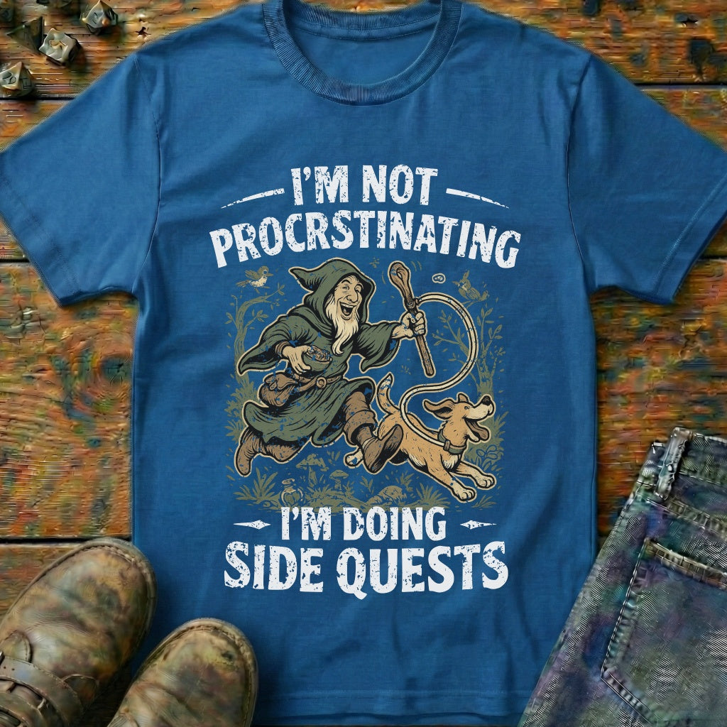I'm Doing Side Quests Druid Dog T-Shirt (Intentional Distressed Look)