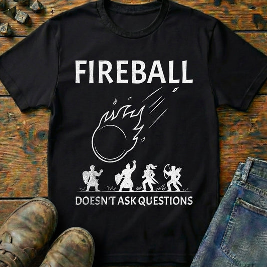 Fireball Doesn't Ask Questions T-Shirt