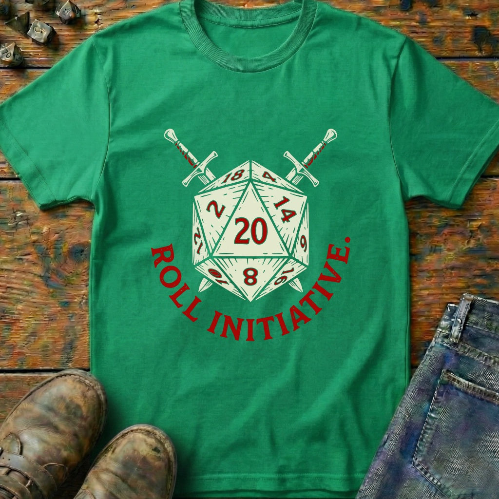 Roll Initiative Swords Dice T-Shirt