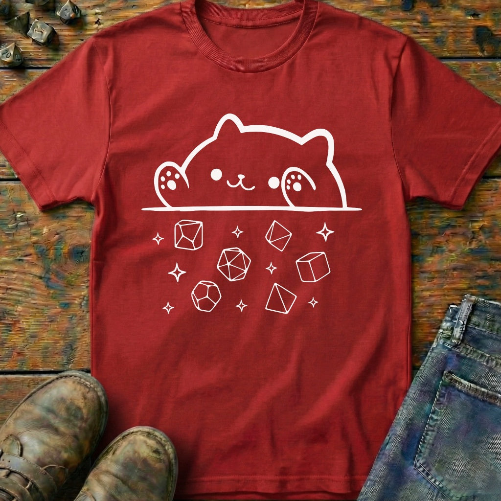 Cat Rolling Dice Line T-Shirt