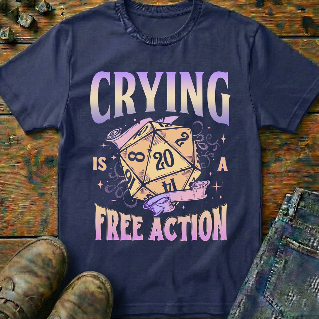 Crying Is A Free Action Purple T-Shirt